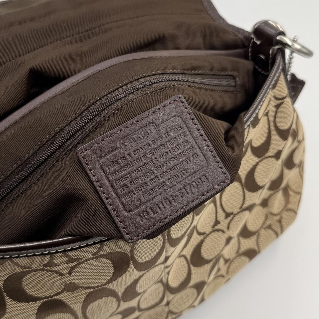 Coach Signature Hobo Brown Shoulder Bag