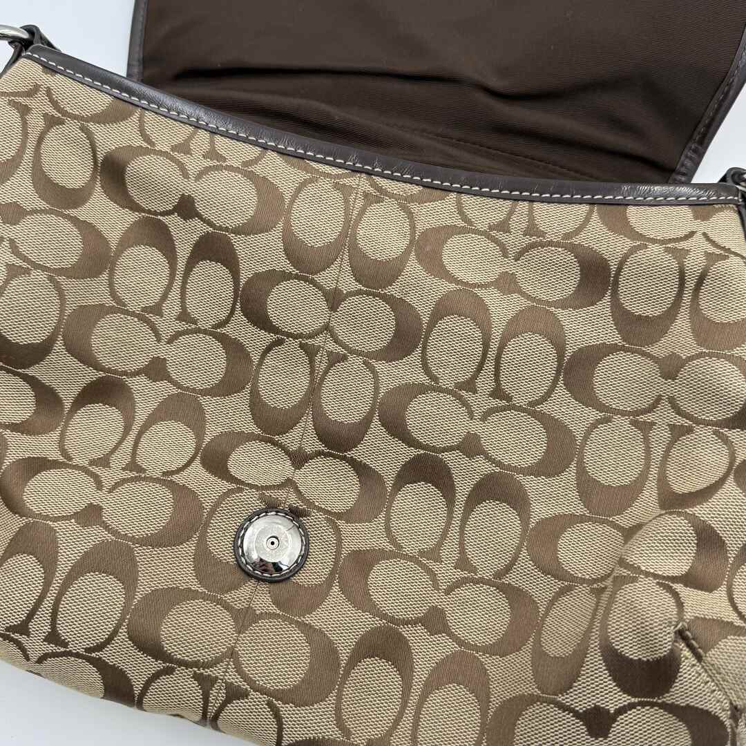 Coach Signature Hobo Brown Shoulder Bag