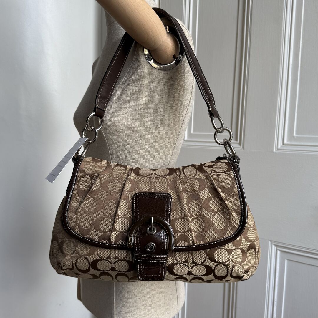 Coach Signature Hobo Brown Shoulder Bag