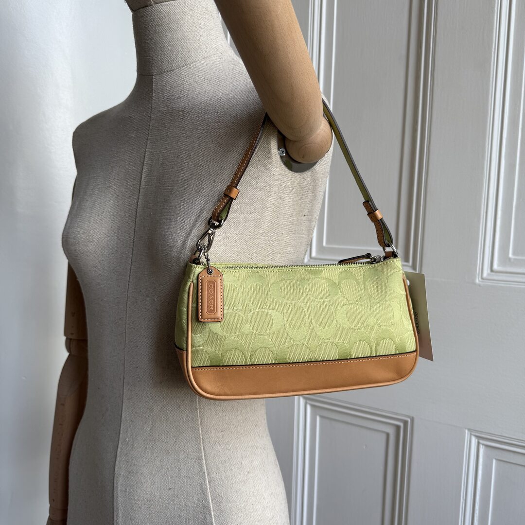 Coach Signature Demi Green Shoulder Bag