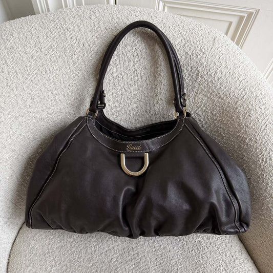Gucci Abbey Brown Leather Tote Bag