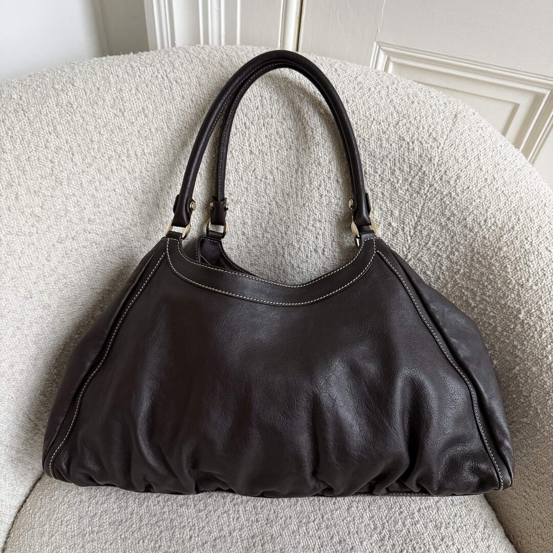 Gucci Abbey Brown Leather Tote Bag
