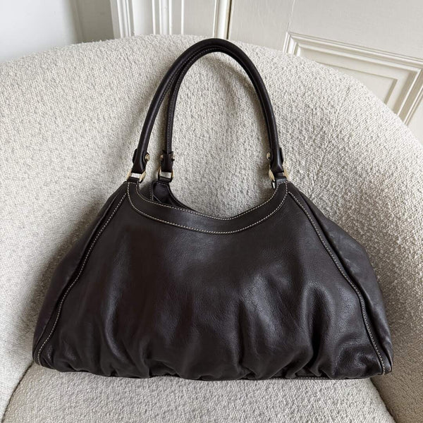 Gucci Abbey Brown Leather Tote Bag