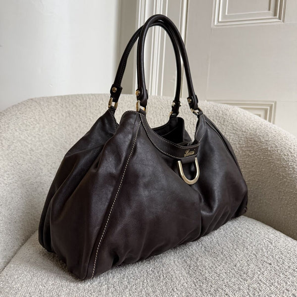 Gucci Abbey Brown Leather Tote Bag