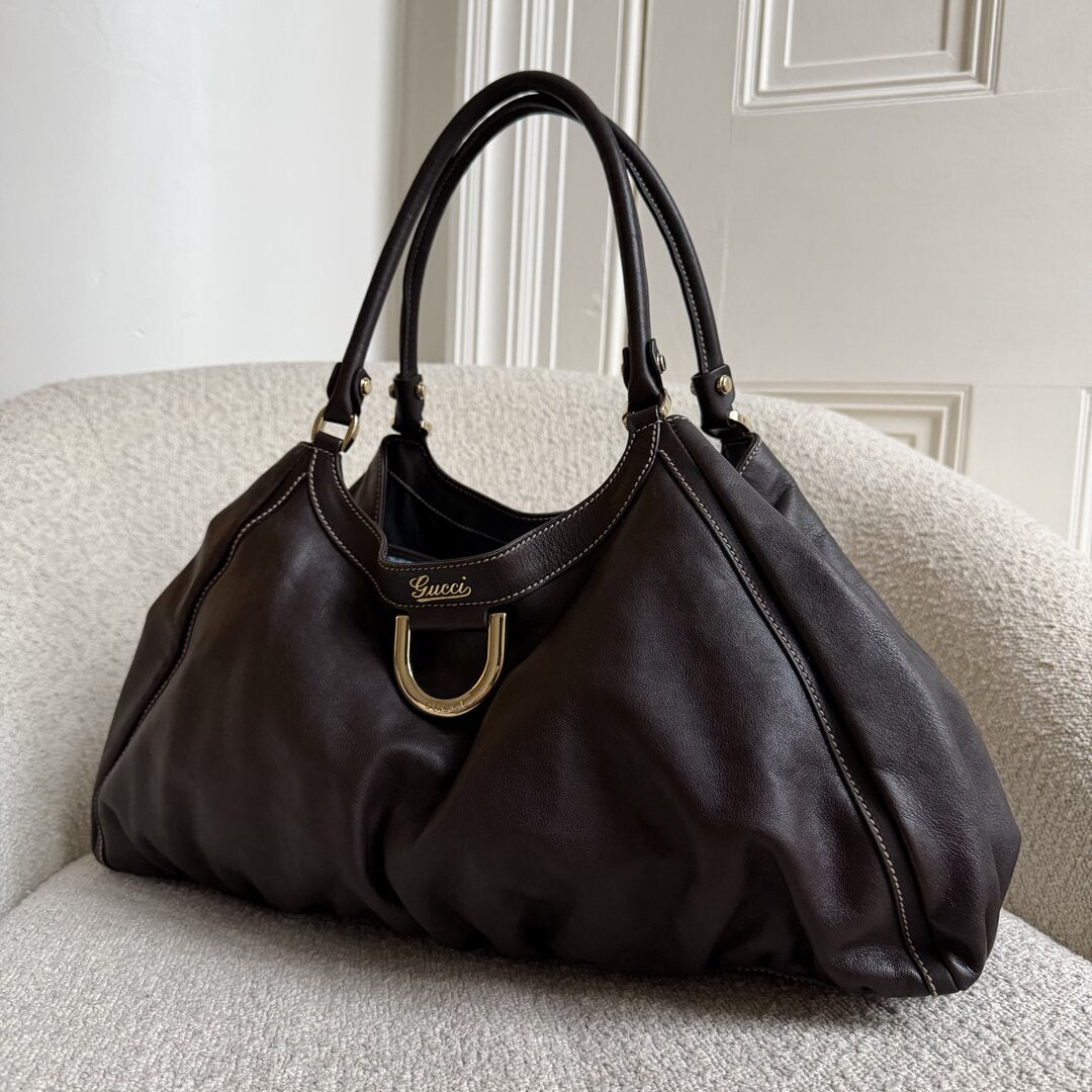 Gucci Abbey Brown Leather Tote Bag