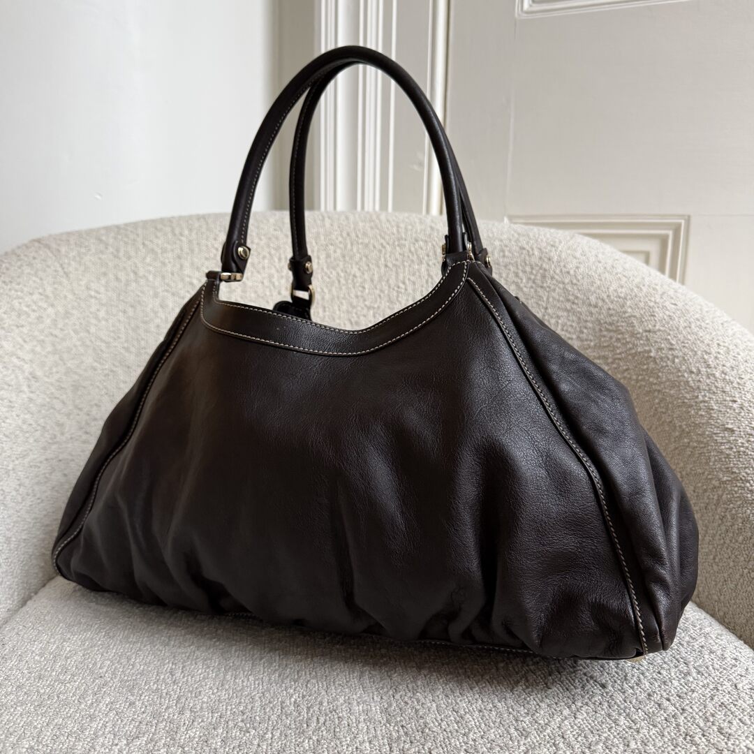 Gucci Abbey Brown Leather Tote Bag