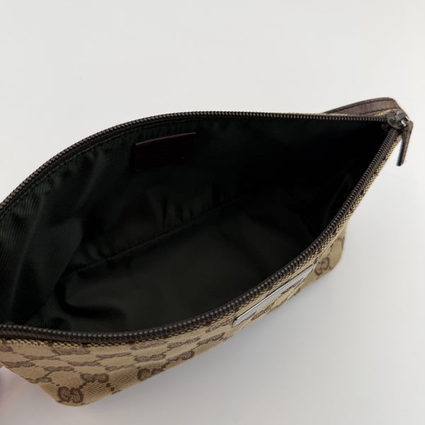 Gucci GG Monogram Brown Boat Pochette Handbag