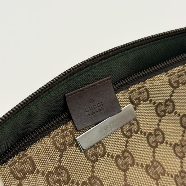 Gucci GG Monogram Brown Boat Pochette Handbag