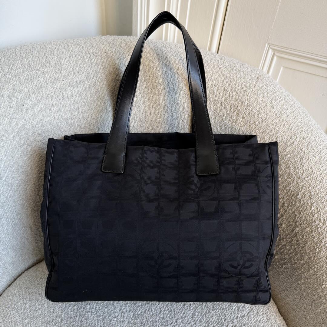 2003 Chanel CC Travel Line Black Tote Bag