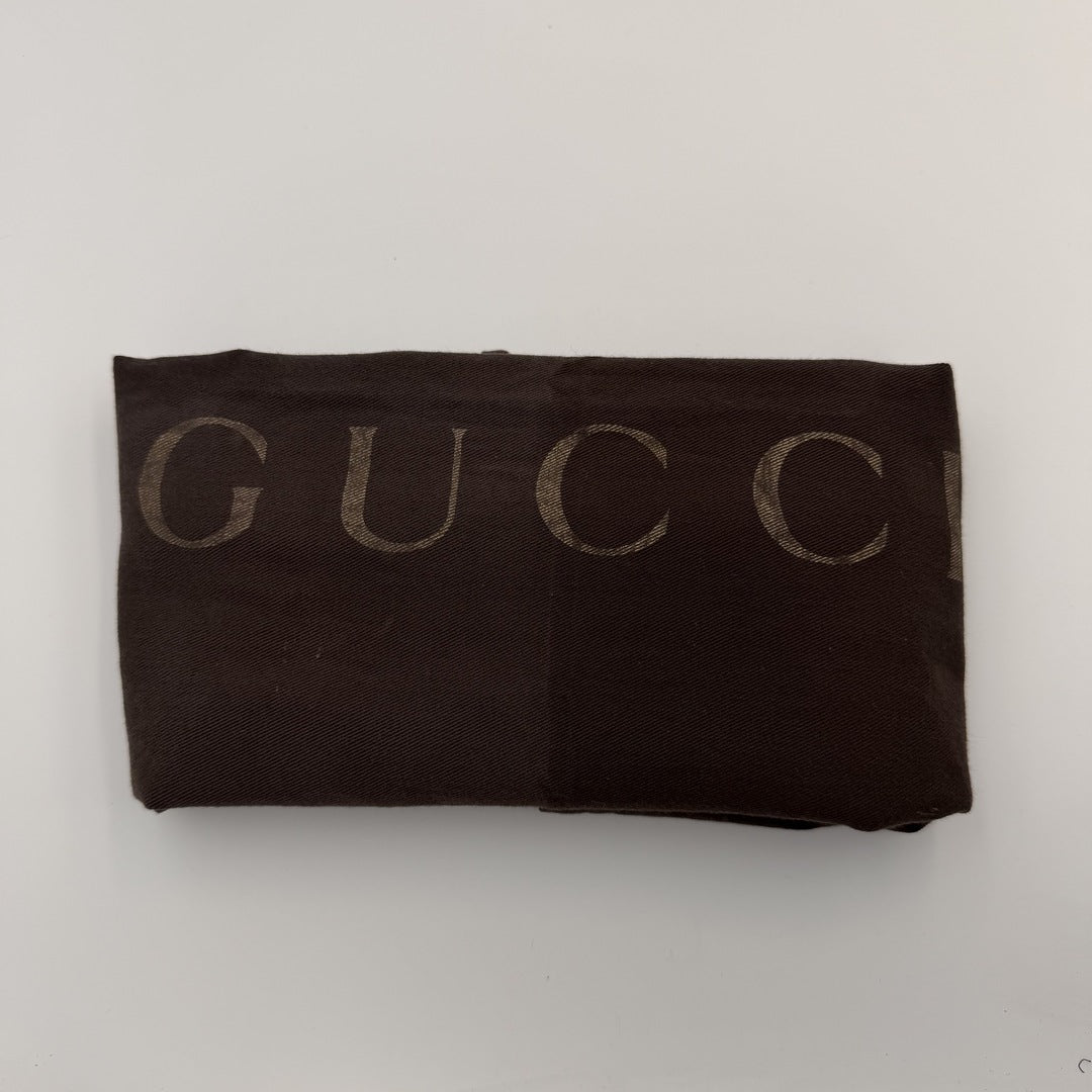 Gucci GG Canvas Twins Black Leather Tote Bag