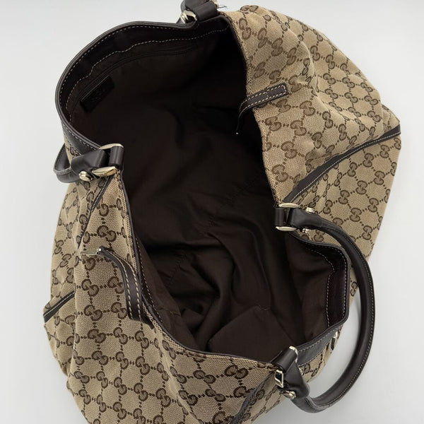 Gucci GG Canvas Abbey D Ring Brown Tote Bag