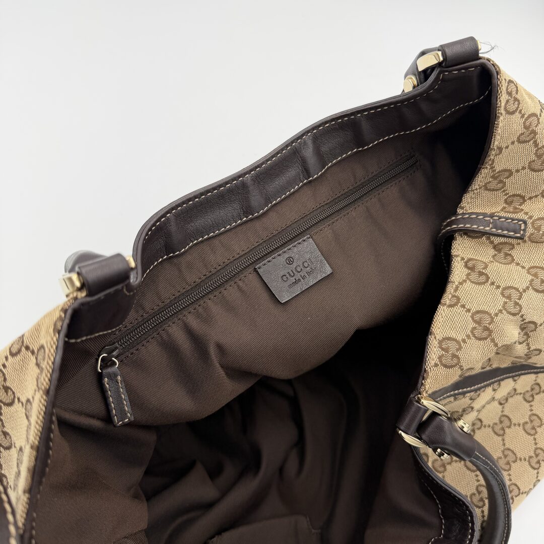 Gucci GG Canvas Abbey D Ring Brown Tote Bag
