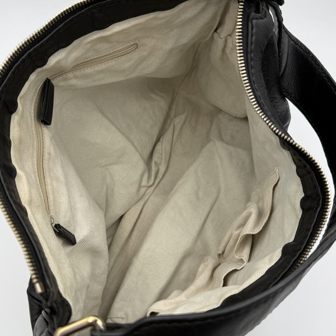 Gucci Guccissima Sukey Leather Black Tote Bag