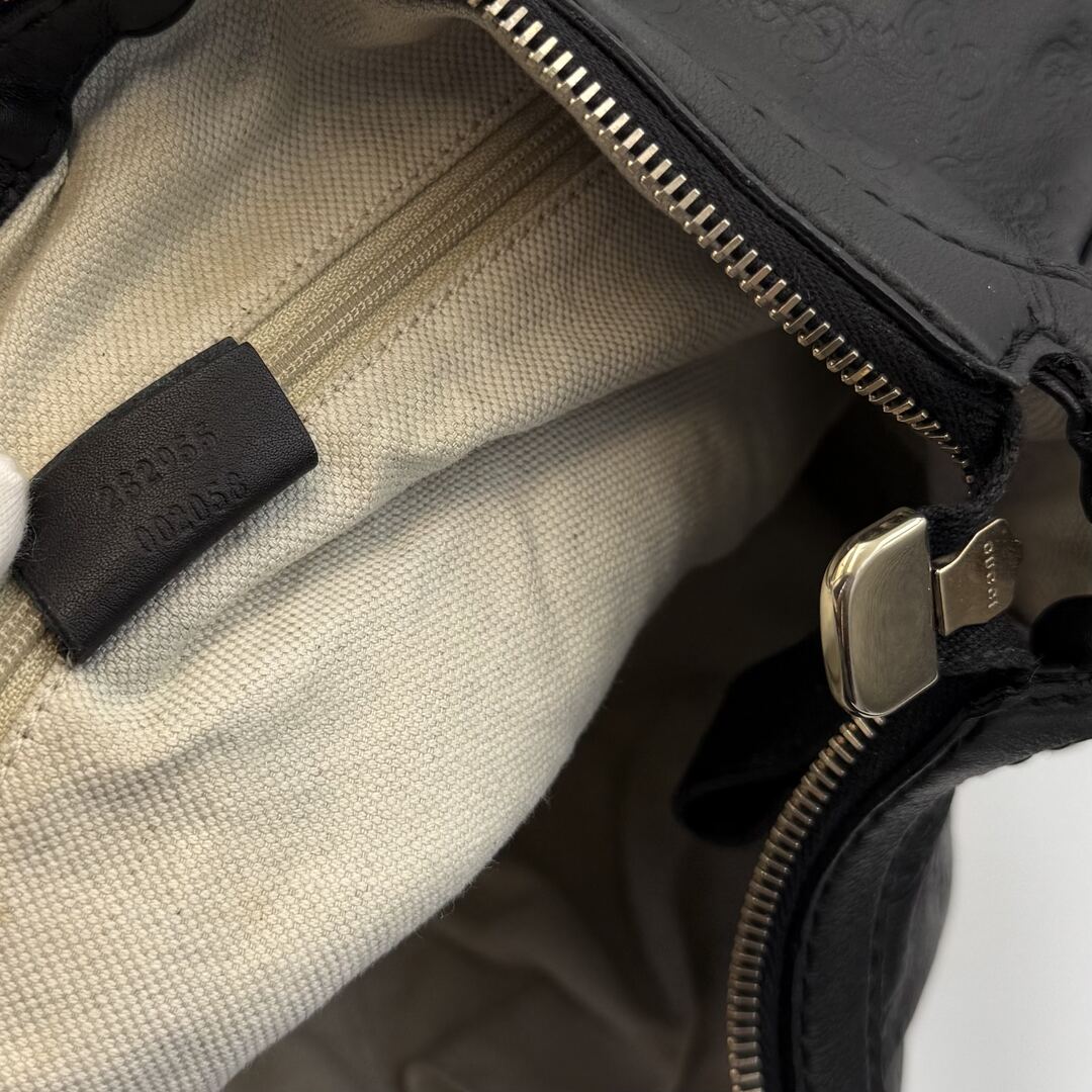 Gucci Guccissima Sukey Leather Black Tote Bag