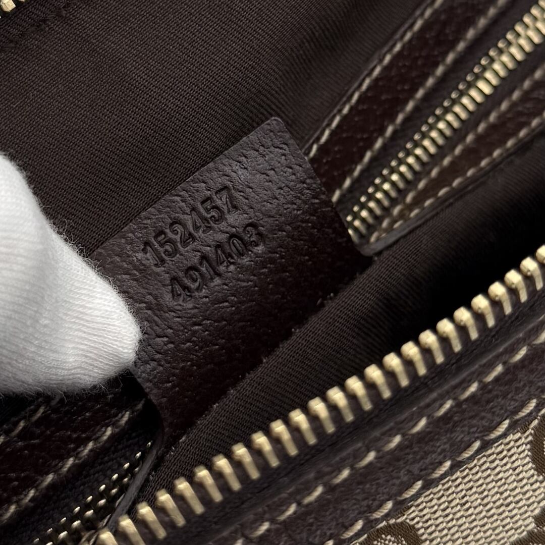 Gucci GG Canvas Charmy Boston Brown Shoulder Bag