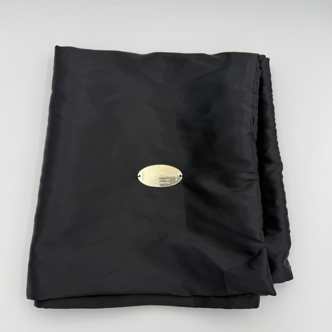 Fendi Selleria Buckle Leather Black Shoulder Bag