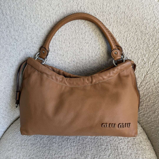 Rare Miu Miu Leather Brown Shoulder Bag