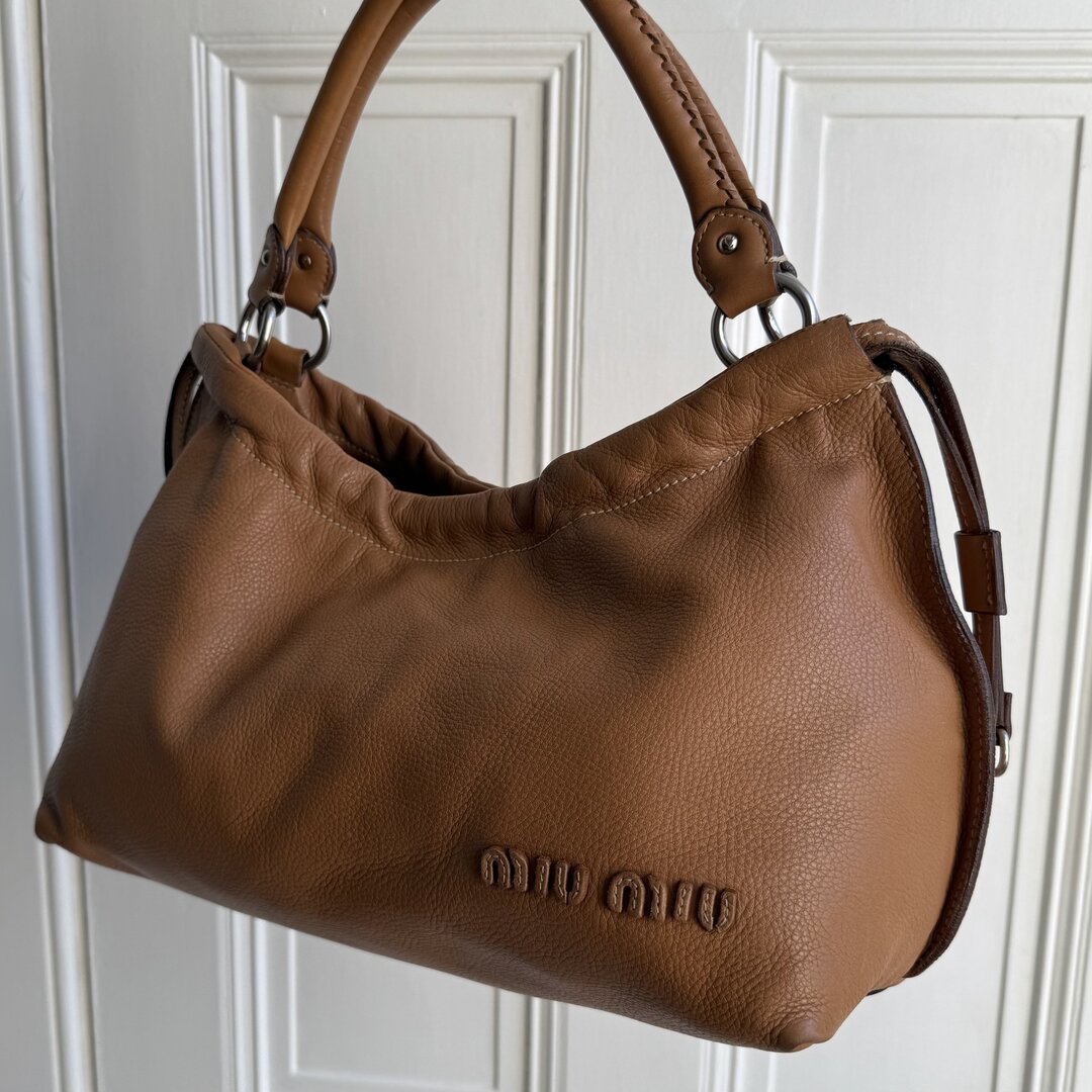 Rare Miu Miu Leather Brown Shoulder Bag