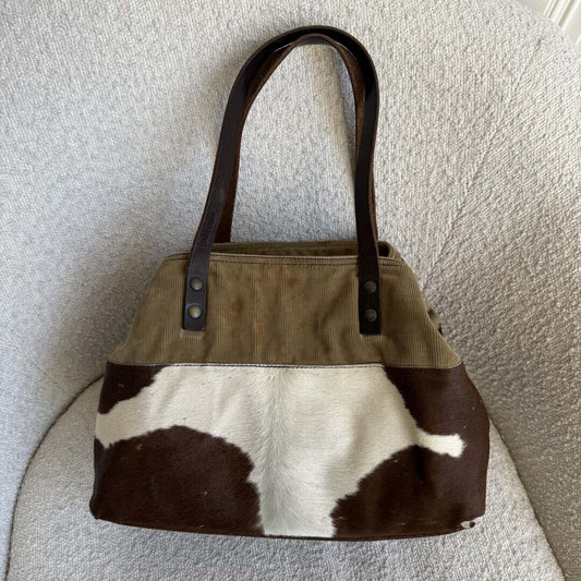 Archive Miu Miu Cow Print Corduroy Shoulder Bag