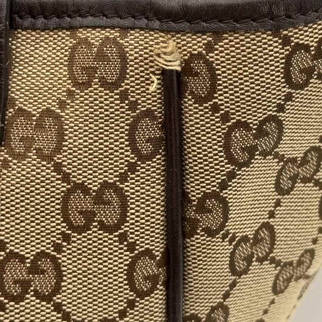 Gucci GG Canvas Twins Black Leather Tote Bag