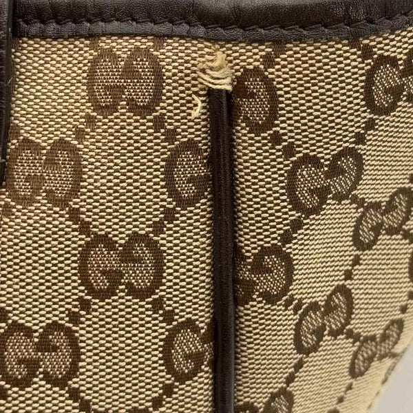 Gucci GG Canvas Twins Black Leather Tote Bag