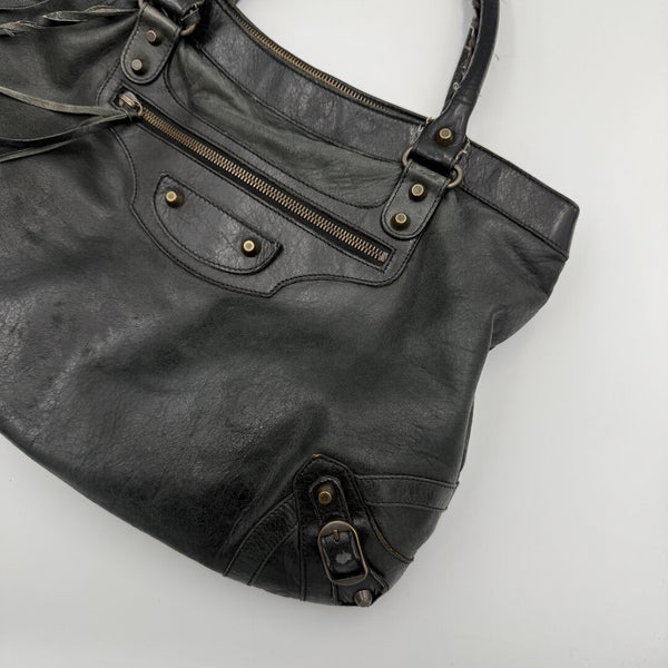 2003 Balenciaga City Leather Black Shoulder Bag