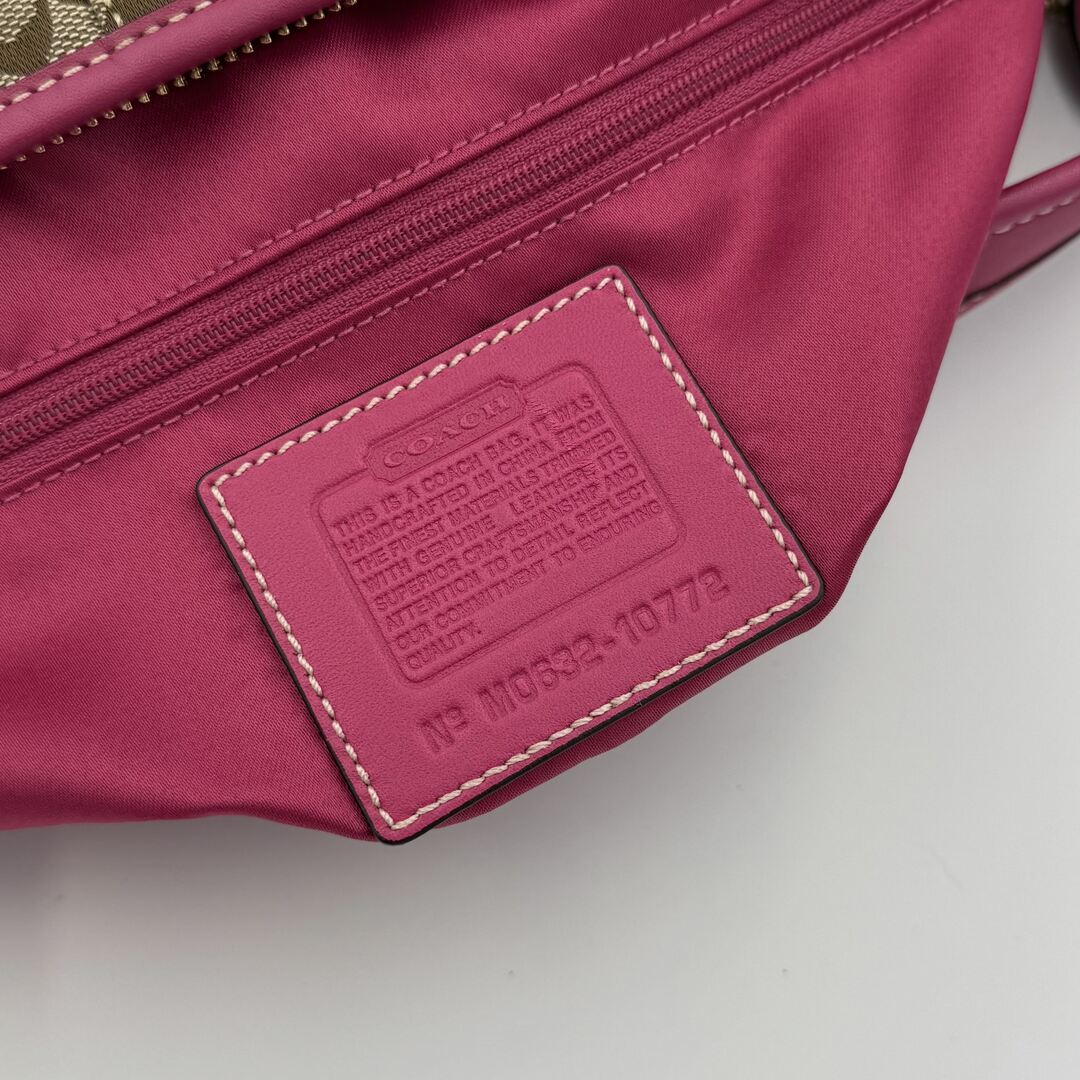 Coach Mini Signature Pink Hobo Shoulder Bag