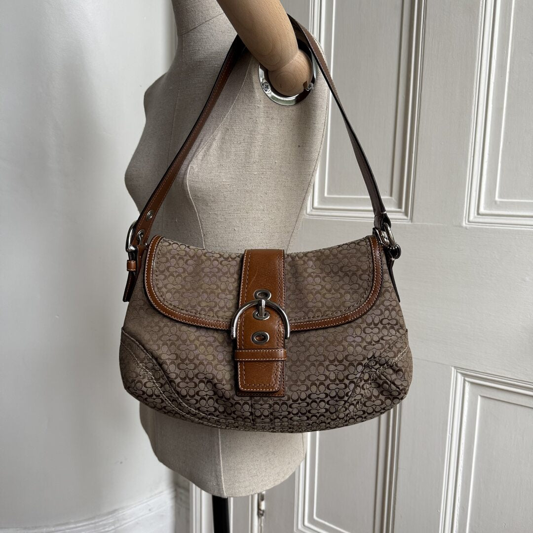Coach Soho Mini Signature Brown Shoulder Bag