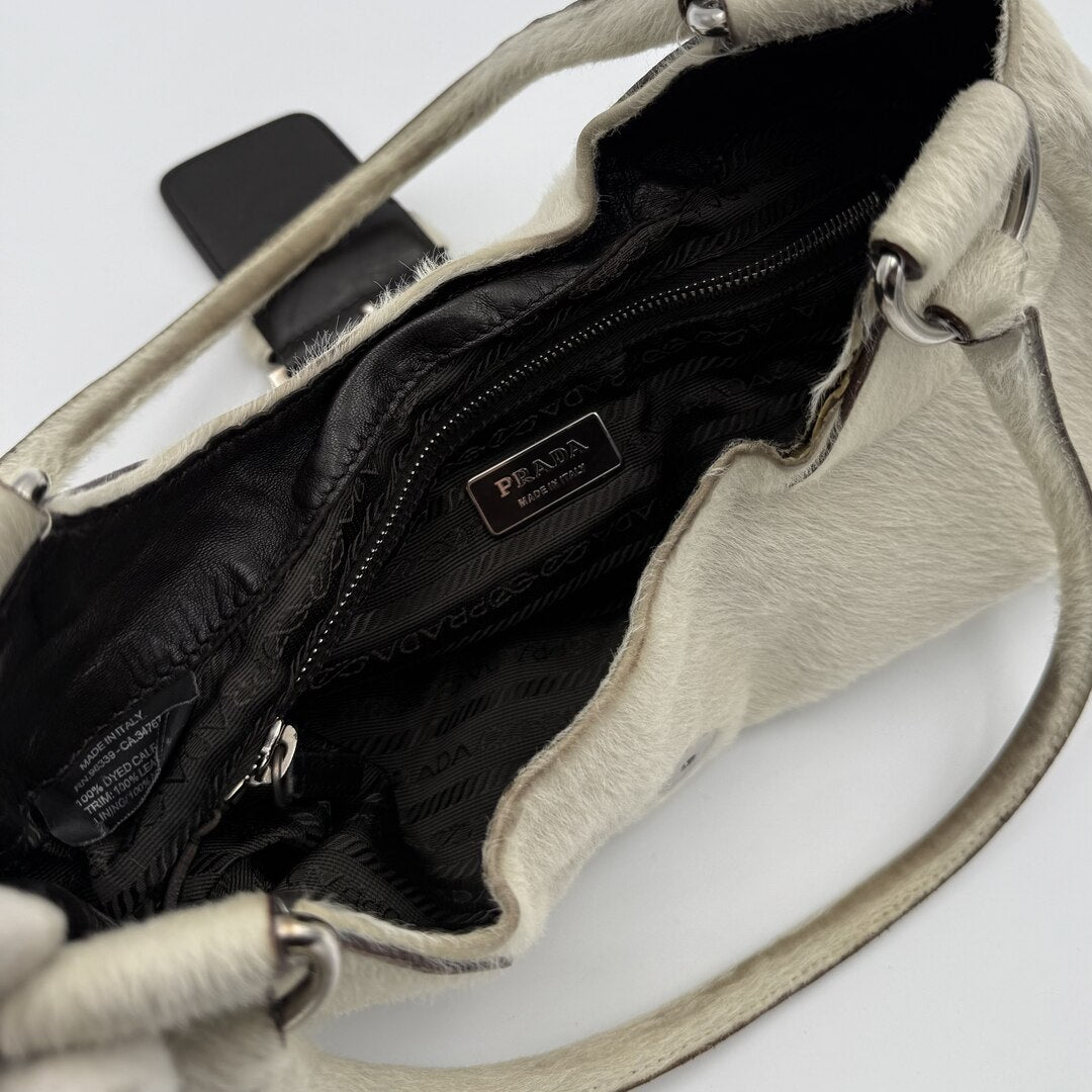 RARE Prada Moon Pony Hair Buckle mint Green Shoulder Bag