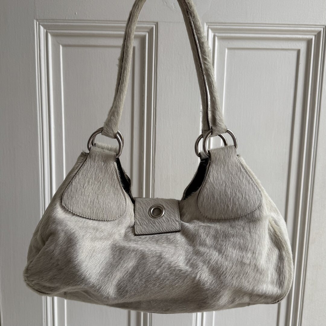 RARE Prada Moon Pony Hair Buckle mint Green Shoulder Bag