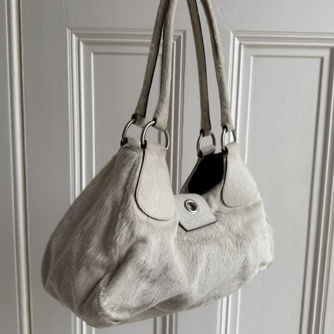 RARE Prada Moon Pony Hair Buckle mint Green Shoulder Bag