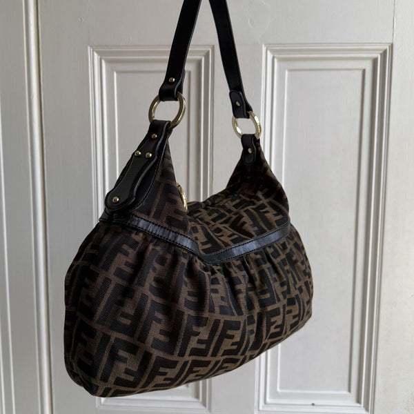 Fendi Zucca Charm Shoulder Bag
