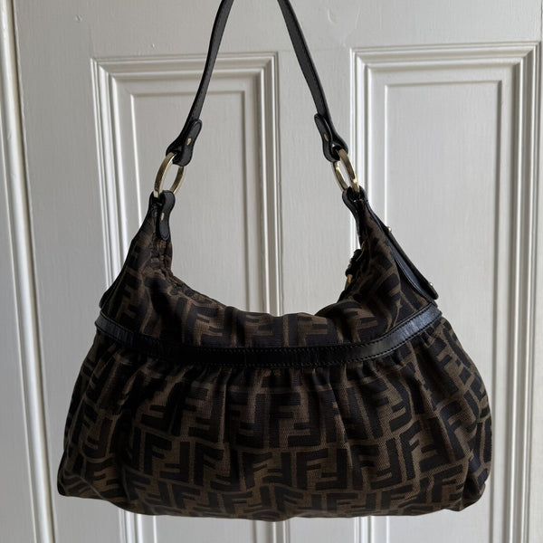 Fendi Zucca Charm Shoulder Bag