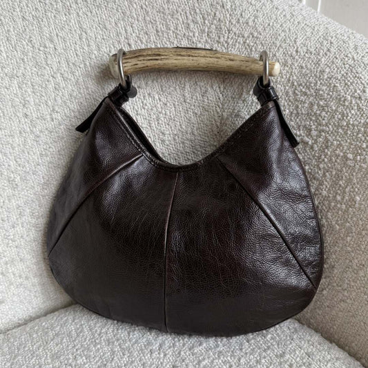 YSL Mombasa Leather Black Shoulder Bag