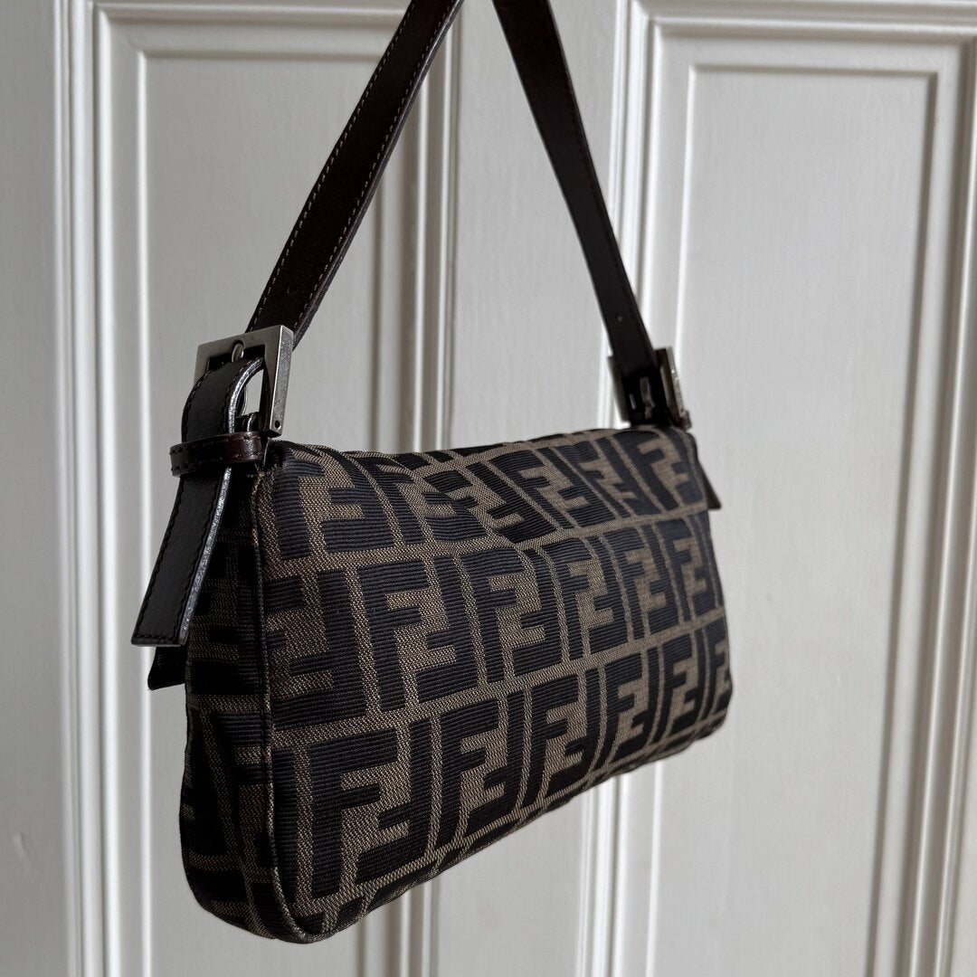 Fendi Mamma Baguette Zucca Shoulder Bag
