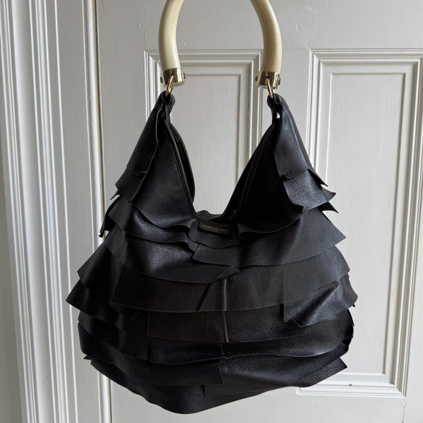 2004 YSL Mombasa Saint Tropez Leather Black Shoulder Bag