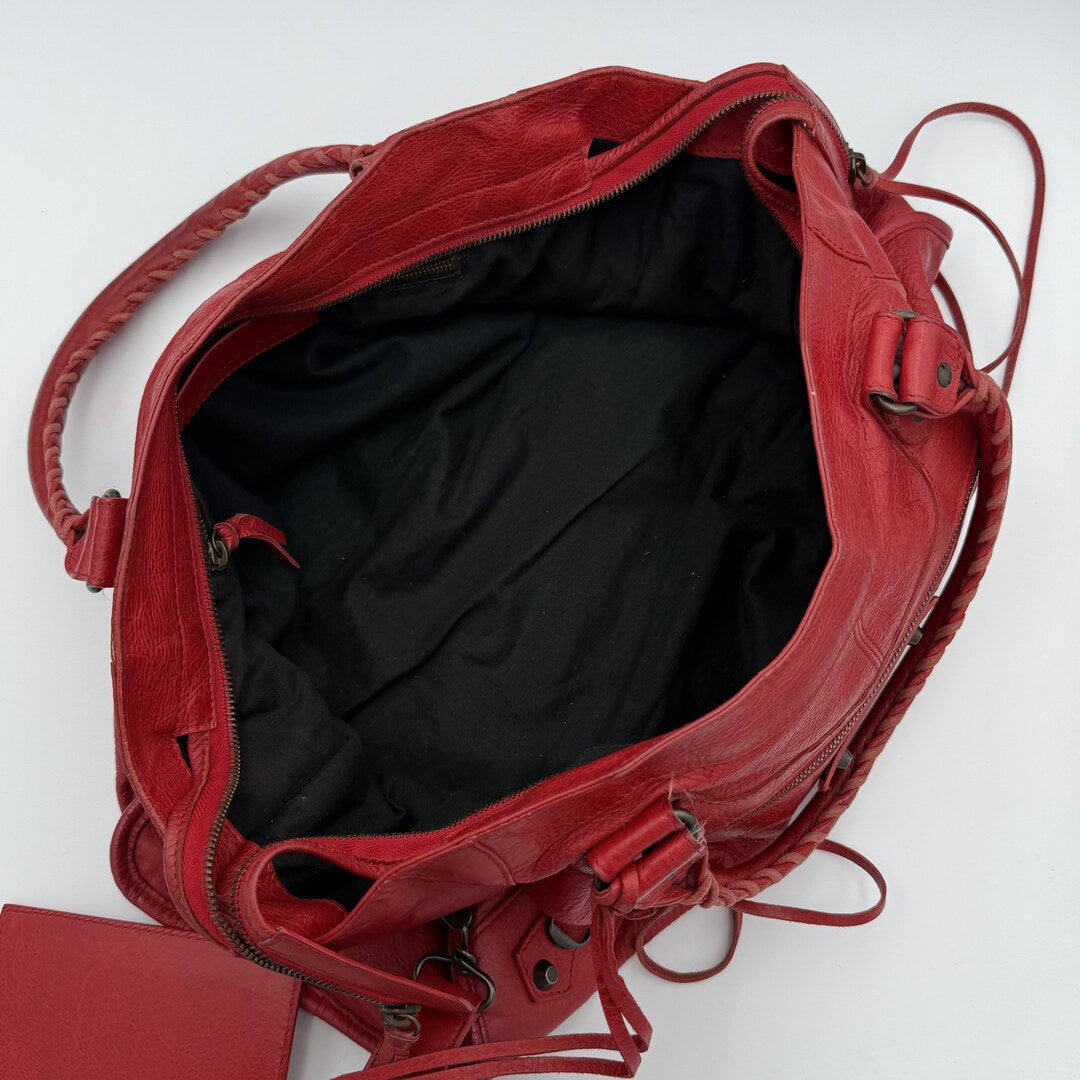 2003 Balenciaga Motocross Classic Red Leather Handbag
