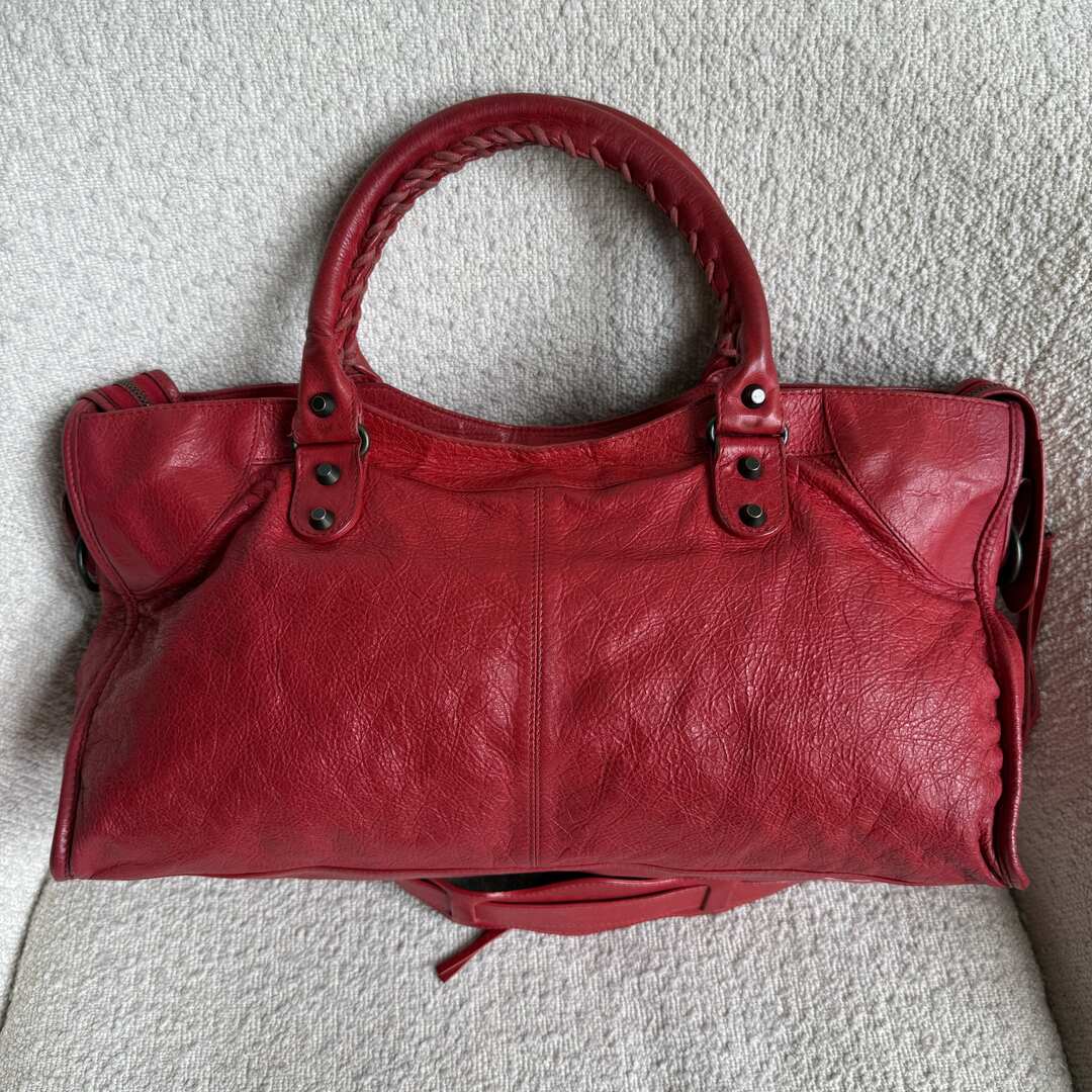 2003 Balenciaga Motocross Classic Red Leather Handbag