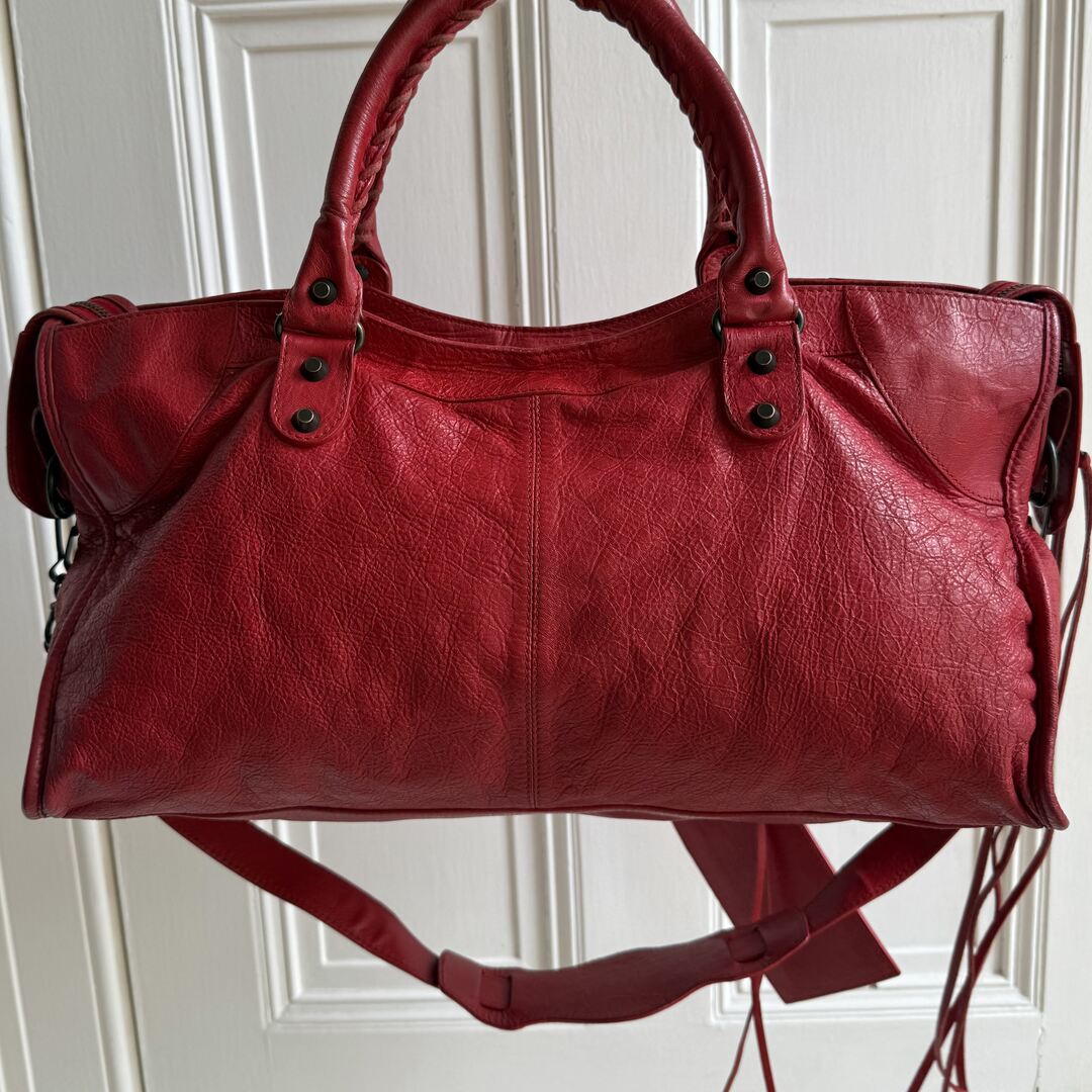 2003 Balenciaga Motocross Classic Red Leather Handbag