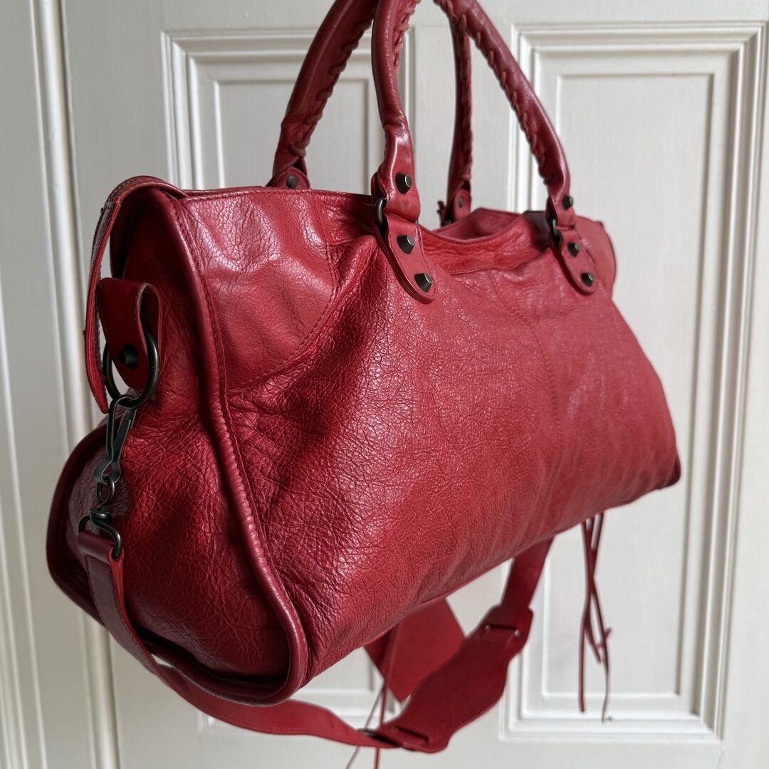 2003 Balenciaga Motocross Classic Red Leather Handbag
