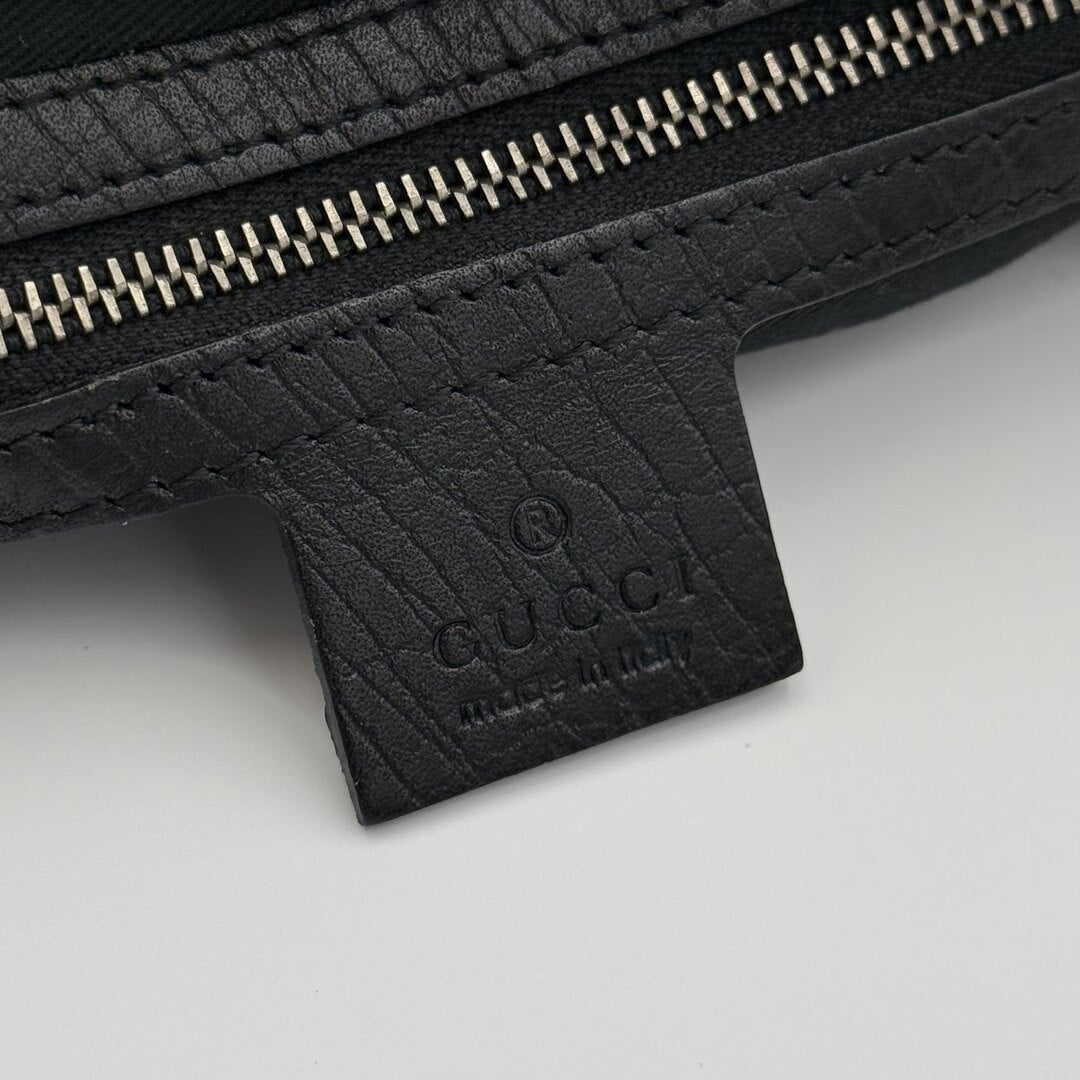 Gucci GG Canvas Horsebit Black Shoulder Bag