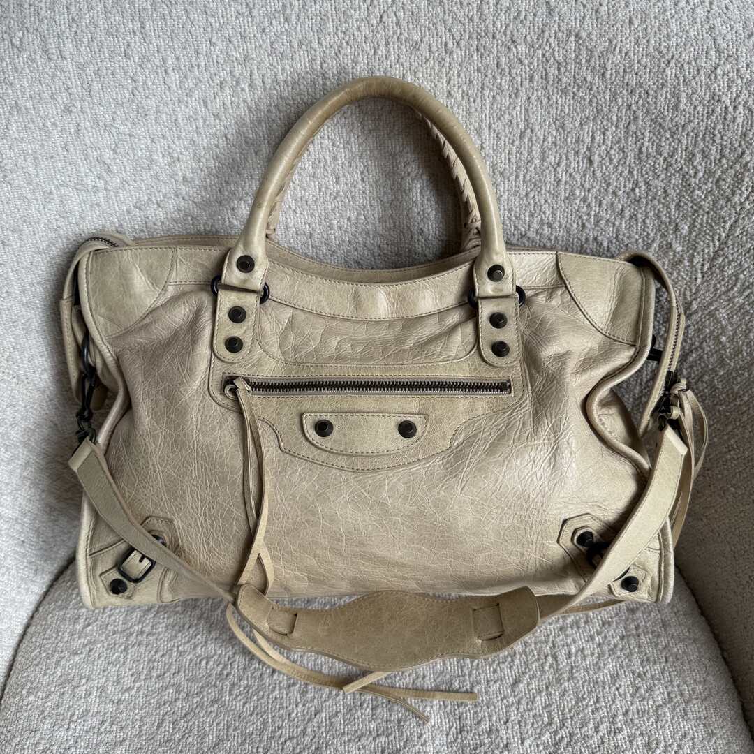 2009 Balenciaga City Beige Yellow Handbag