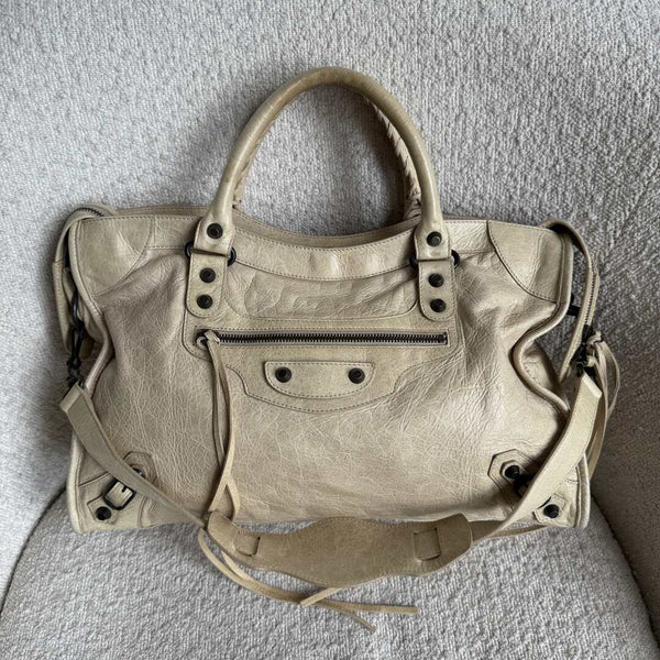 2009 Balenciaga City Beige Yellow Handbag