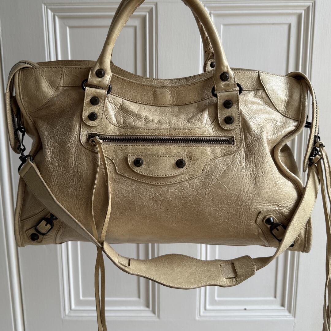 2009 Balenciaga City Beige Yellow Handbag