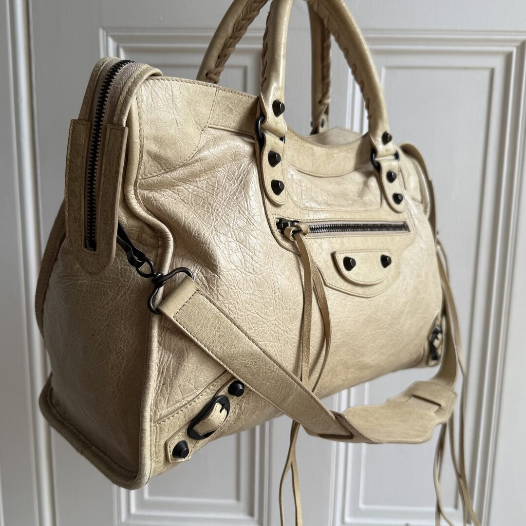 2009 Balenciaga City Beige Yellow Handbag