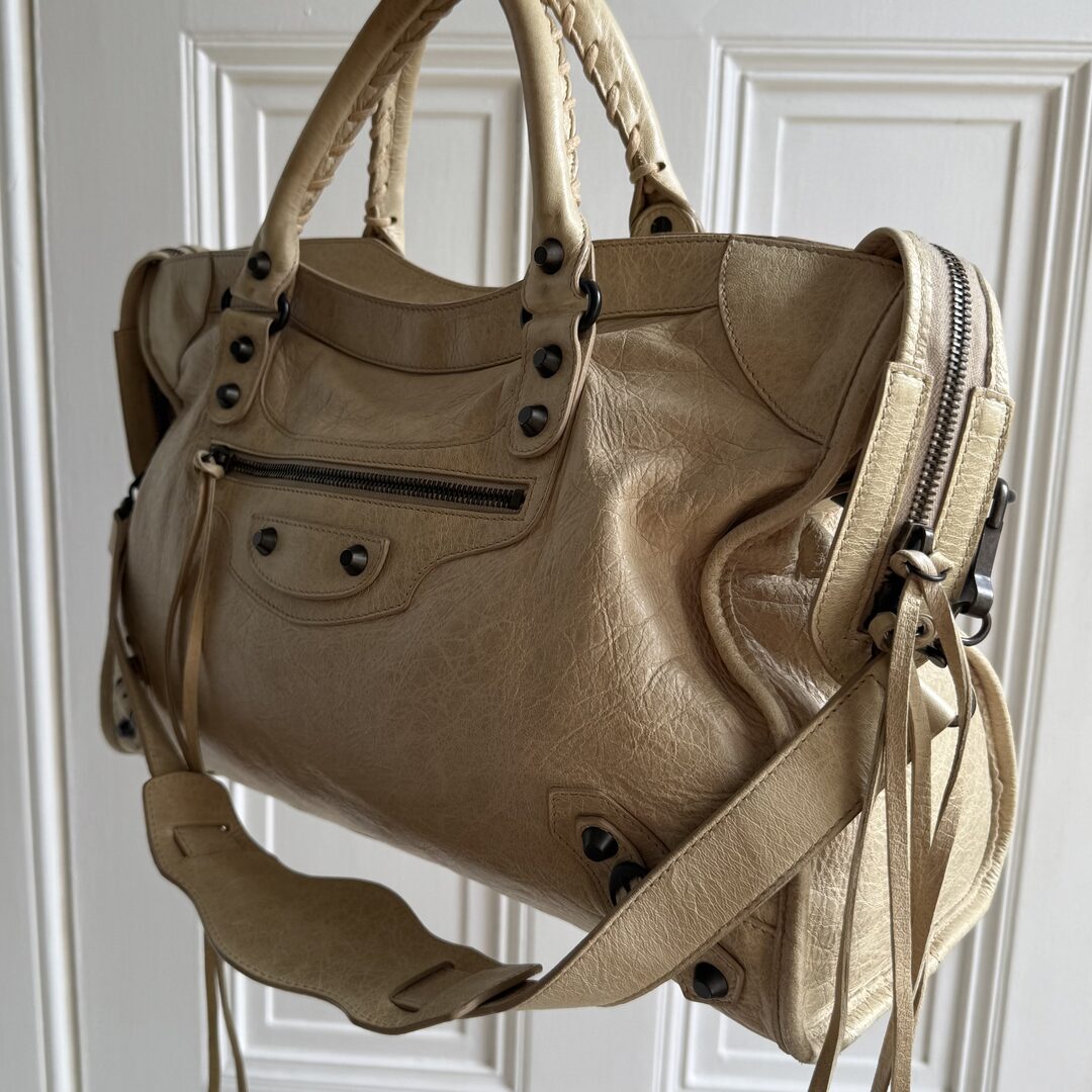 2009 Balenciaga City Beige Yellow Handbag