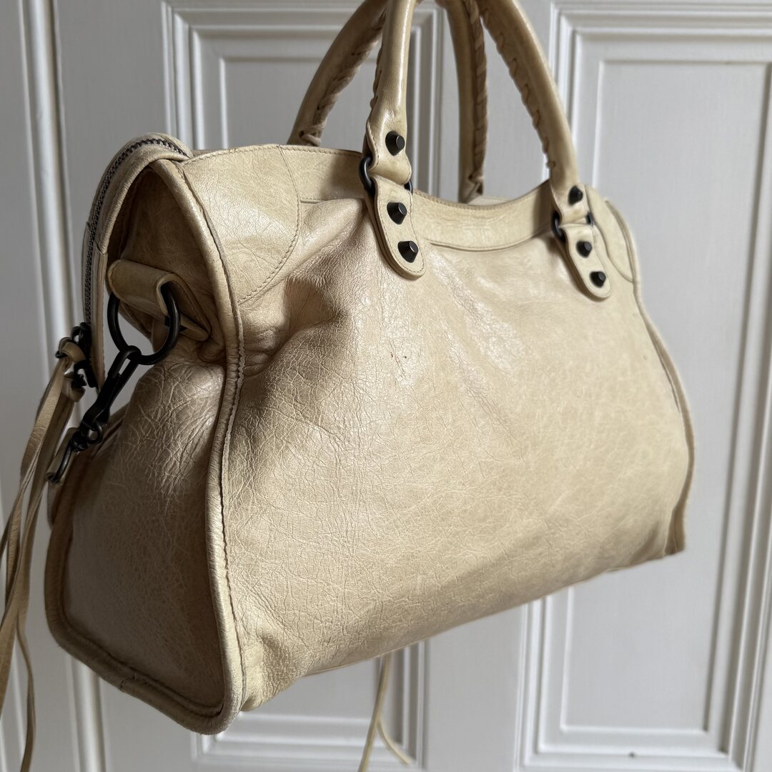 2009 Balenciaga City Beige Yellow Handbag