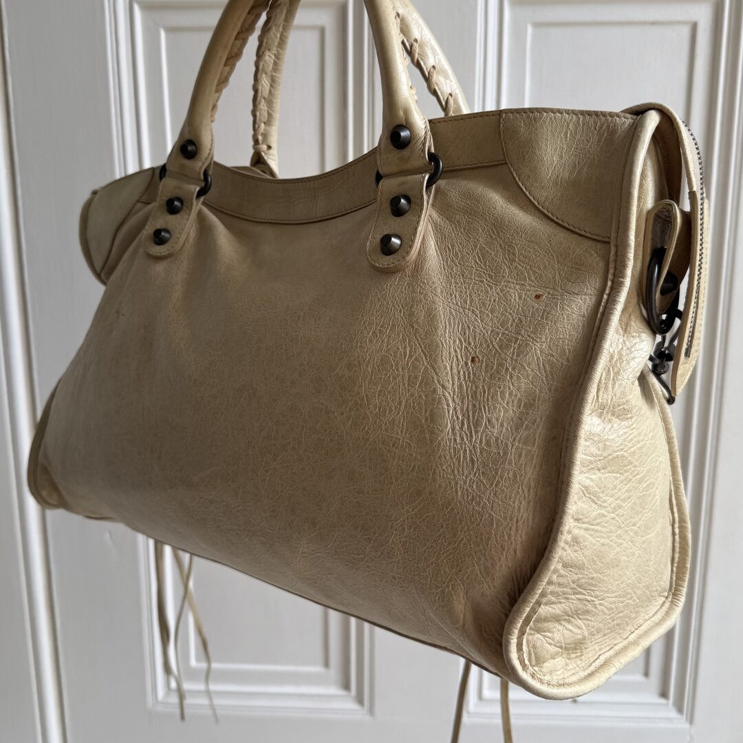 2009 Balenciaga City Beige Yellow Handbag