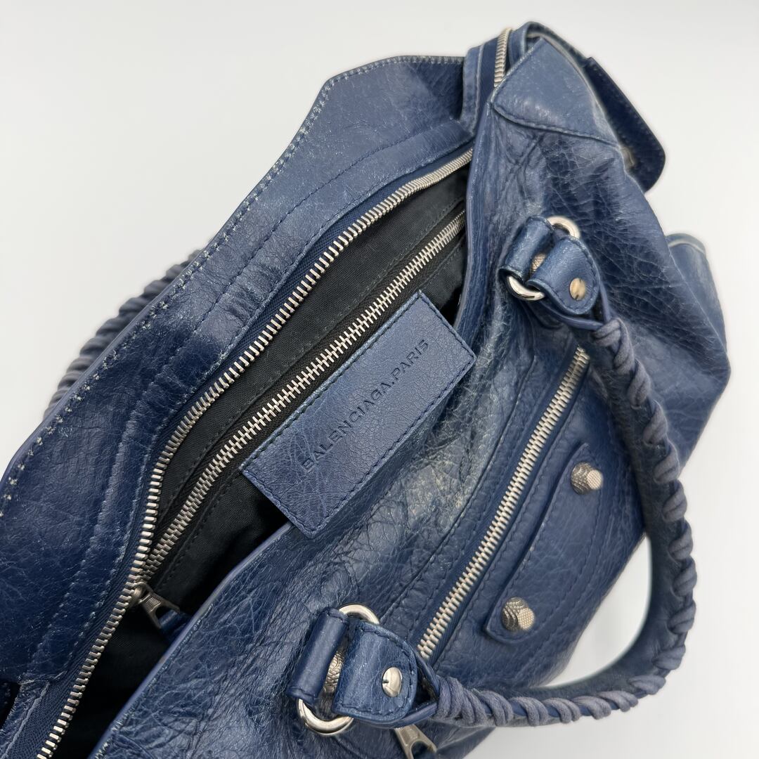 2013 Balenciaga The City Leather Blue Handbag