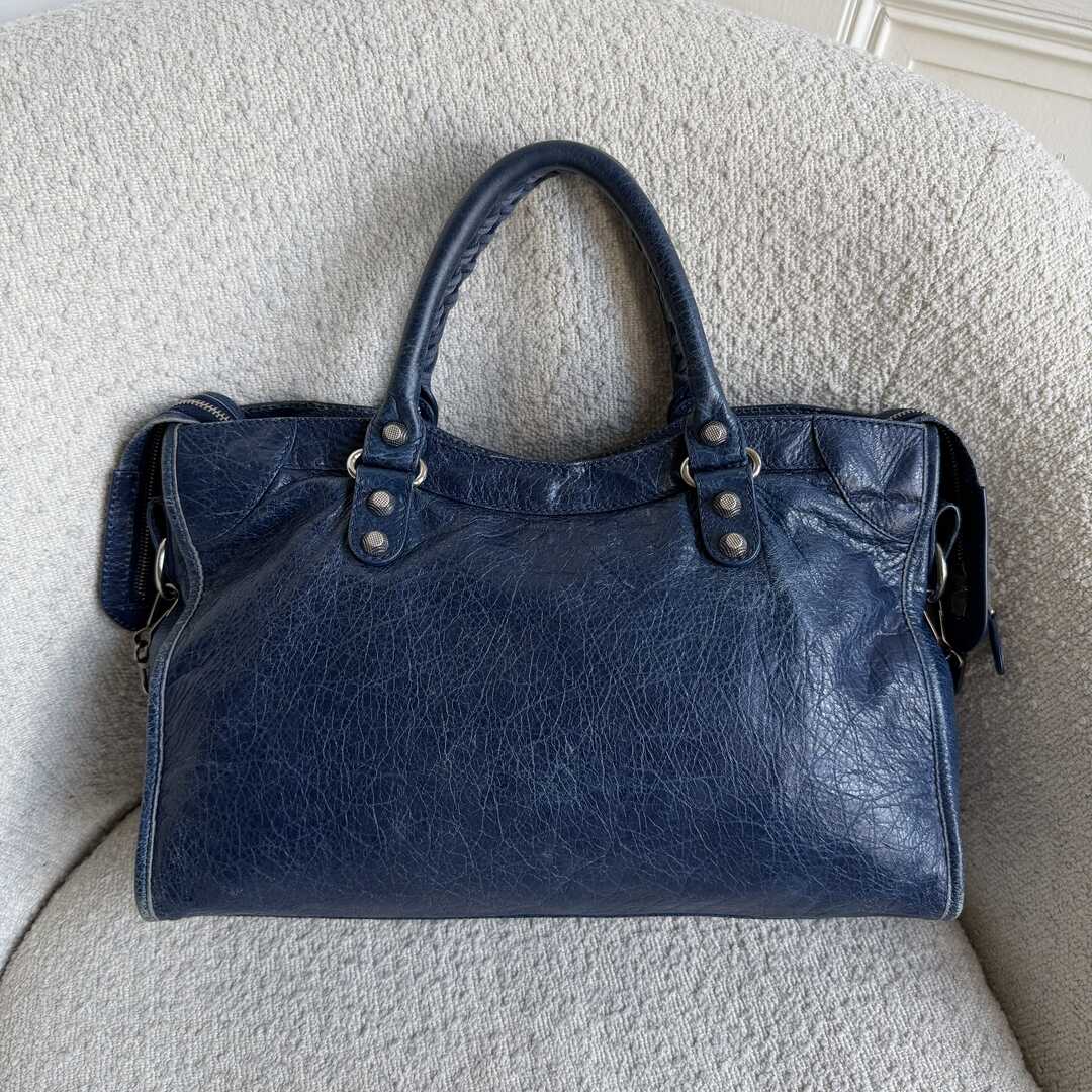 2013 Balenciaga The City Leather Blue Handbag
